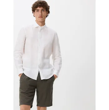 Reserved - Kraťasy regular s&nbsp;příměsí lnu - pudrově zelená - 9331N-97X - 9331N-97X-XXL