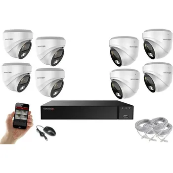 Kompletní kamerový systém Monitorrs Security Hybrid Light IP kamerový set 2 Mpix WTube (6213K8+) (Monitorrs Security)