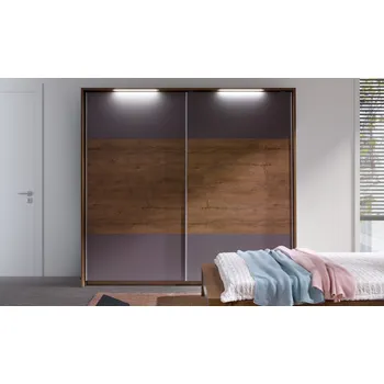 Šatní skříň Šatní skříň LATIKA 230cm Dub burgundský / šedý mat