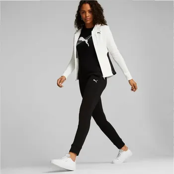 Podprsenka Tepláková souprava Puma černá/bílá na zip s kapucí bavlněná S