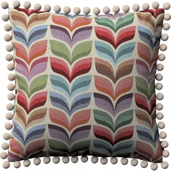 Povlak na polštářek Povlak na polštář 45x45 cm růžovo-modrý s rostlinným motivem