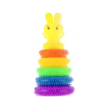 Hračka pro nejmenší Sloup s kroužky a králíkem