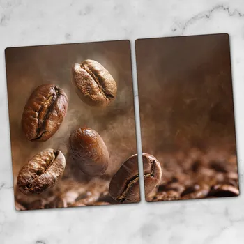 Obraz Skleněné kuchyňské desky na krájení s grafikou - Velká zrna kávy 40x52 cm a 30x52 cm
