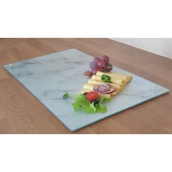 Kuchyňské prkénko Skleněné prkénko na krájení Bílý Mramor 52x30 cm