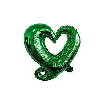 Balónek Fóliový balónek Srdce Zelené (45 cm)