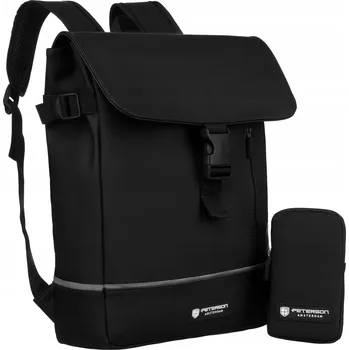 Městský batoh Pevný městský batoh ze syntetického materiálu s pouzdrem v ceně Barva: Černá