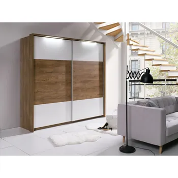 Šatní skříň Šatní skříň LATIKA 230cm Dub burgundský / Bílá