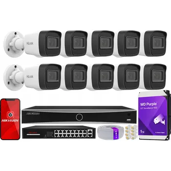 Bezpečnostní kamera Sada IP monitoringu 4MPx PoE s 10 kamerami IPCAM-B4-P 4MPx HiLook od Hikvision