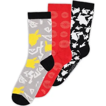 Pánské ponožky Difuzed ponožky Pokémon Pattern 3 páry Vícebarevná
