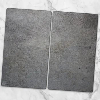Obraz Dvě Dekorativní Prkénka z Tvrzené Sklo na Krájení Elegantní Beton 2x30x52