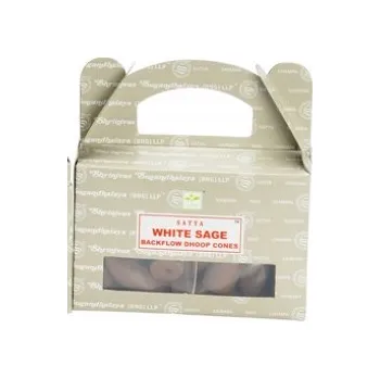 Čajovna Vonné kužely Backflow Satya BÍLÁ ŠALVĚJ Dhoop 24ks