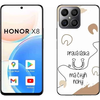 Pouzdro na mobilní telefon Gelový kryt mmCase na Honor X8 4G - koňský motiv bílé pozadí