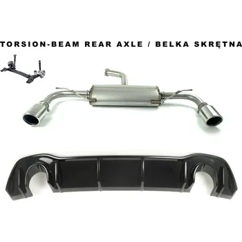 Výfuková trubka ULTER SPORT Sportovní výfuk VOLKSWAGEN GOLF VIII 2019-, 2x duplex koncovka kulatá 100mm Vyberte motor: 1,5 TSI 96kW HATCHBACK