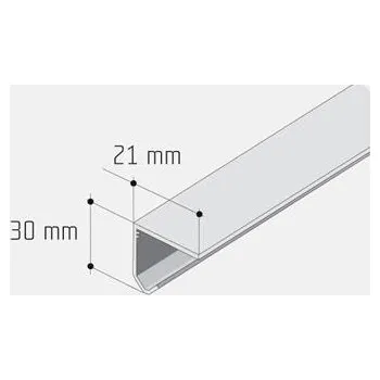 Nábytkové kování Salu profil S20 / S30 jednoduchá vodící kolejnice délka 2m