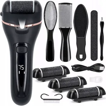 Pilník Na Nohy se 3 vyměnitelnými hlavicemi a ergonomií, ideální pro suché paty