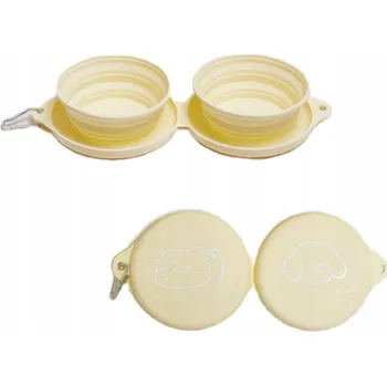 Miska pro psa Sada dvou plastových misek SIEMIEC žlutá 0,7 l