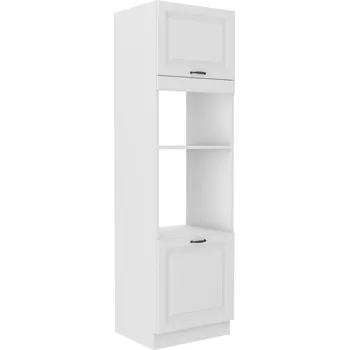 Šatní skříň Vysoká skříň na vestavnou troubu a mikrovlnku STILO BÍLÁ / BÍLÝ MAT 60 DPM-210 2F