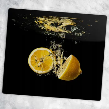 Kuchyňské prkénko Tvrzené skleněné kuchyňské prkénko s dekorativní grafikou Citrony ve vodě 60x52