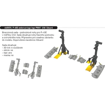Plastikový model Eduard 1/48 P-40E undercarriage legs PRINT (EDUARD)