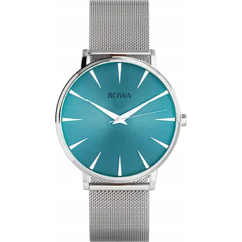 Hodinky Dámské hodinky BOWA Praha Tyrkysovo-Stříbrné Mesh 38