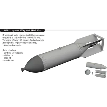 Plastikový model Eduard 1/48 Japanese 800kg bomb PRINT