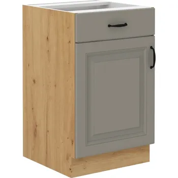 Kuchyňská skříňka Spodní dveřová skříňka s šuplíkem STILO CLAYGREY / DUB ARTISAN 50 D 1F 1S BB