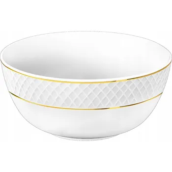 Salátová Mísa kulatá bílá porcelánová Wilmax 20 cm 1850 ml se zlatým okrajem