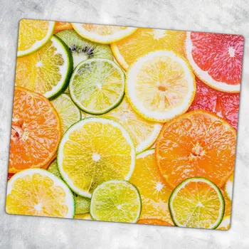 Obraz Kuchyňská Multifunkční Ozdobná Deska Tvrzené Sklo Průřez Ovoce 60x52