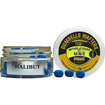 Boilies Meus činky Fluo Wafters 6mm Nástraha - Halibut Minis