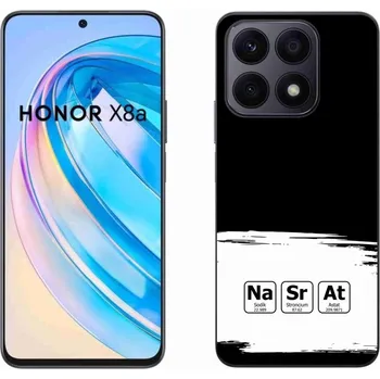Pouzdro na mobilní telefon Gelový kryt mmCase na Honor X8a - chemické prvky bíločerné pozadí