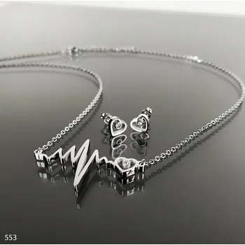 Náhrdelník Ocelový náhrdelník s náušnicemi souprava č. 553