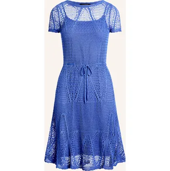 Dámská móda Lauren Ralph Lauren Dámské Háčkované Šaty, modrá, 40