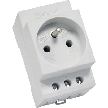Elektrická zásuvka TP electric Zásuvka soklová 230V/16A na DIN lištu