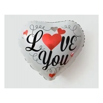 Balónek Fóliový balónek Srdce I Love You 45 cm (18")
