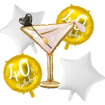 Party dekorace Sada balónků dekorace k 40. narozeninám čtyřicetinám zlaté Martini
