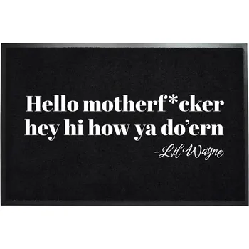 Vstupní rohožka MONOCHROM ČERNÁ ke dveřím 40x60 HELLO MOTHERF*CKER