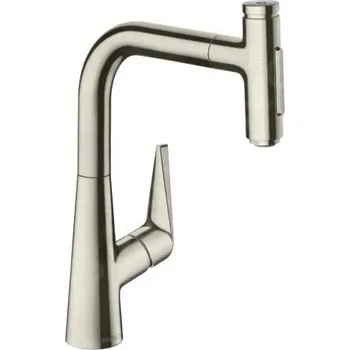 Vodovodní baterie Hansgrohe Talis Select M51, dřezová baterie M5117-H220 s výsuvnou sprškou, sBOX, nerezová, HAN-73868800