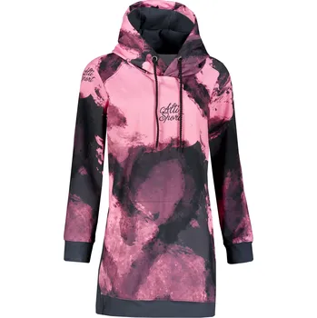 Dámská mikina Dámská funkční prodloužená mikina premium ALTISPORT VOJ/ALW093MI03 RŮŽOVÁ/ČERNÁ L