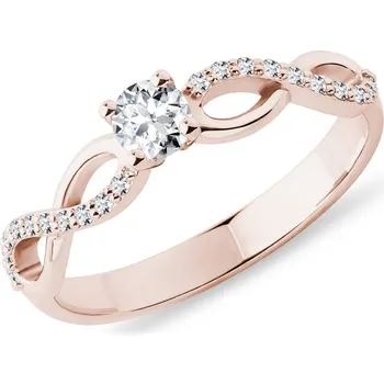 Prsten Diamantový prstýnek nekonečno z růžového zlata KLENOTA