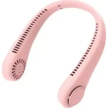 Domácí ventilátor Zaparkorun Přenosný ventilátor na krk - růžový