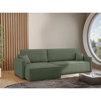 Sedací souprava Rohová rozkládací sedací souprava Karlos - Tmavě zelená