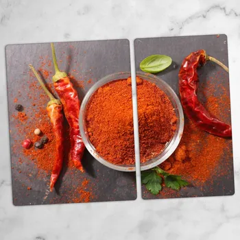 Obraz Stylové a odolné skleněné tabule s potiskem potiskem chilli Koření 40x52 a 30x52