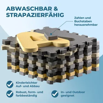 plyšák Puzzle podložka SPIELWERK® 86 dílů – šedá