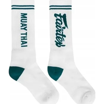 Pánské ponožky Ponožky fairtex Muay Thai velikost 42/43 EU BÍLÁ/ZELENÁ