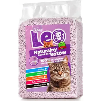 Podestýlka pro kočku Leo tofu hrudkující biologicky rozložitelné eko Stelivo pro kočky 2,5 kg levandule