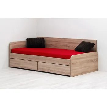 Postel BMB Tandem Arco rozkládací postel s levou područkou Dekor: Ořech Aida, Rozměr: 90/180 x 200 cm