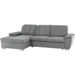 Sedací souprava, šedá látka, levá, EVANGELIN