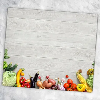 Obraz Dekorativní Deska Tvrzené Sklo Na Krájení Zeleniny Šedá 60x52