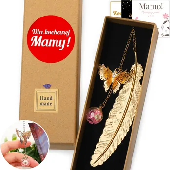 Doplněk ke knize Záložka do knihy Zlaté Pírko DÁREK DEN MATEK pro MAMINKU Samolepka