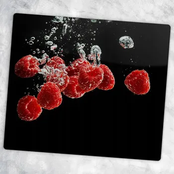 Kuchyňské prkénko Tvrzené skleněné kuchyňské prkénko s dekorativní grafikou Maliny ve vodě 60x52